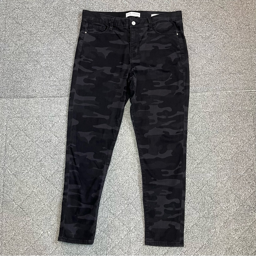 Social Standard By Sanctuary Ankle Skinny Camo Jeans Womens 10 Black Denim